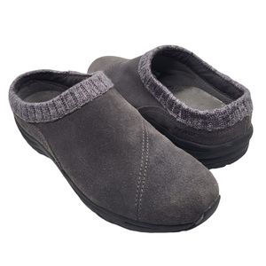 VIONIC *Wide* Arbor Water Resistant Slip On Knit Collar Clogs Gray 9.5/40.5